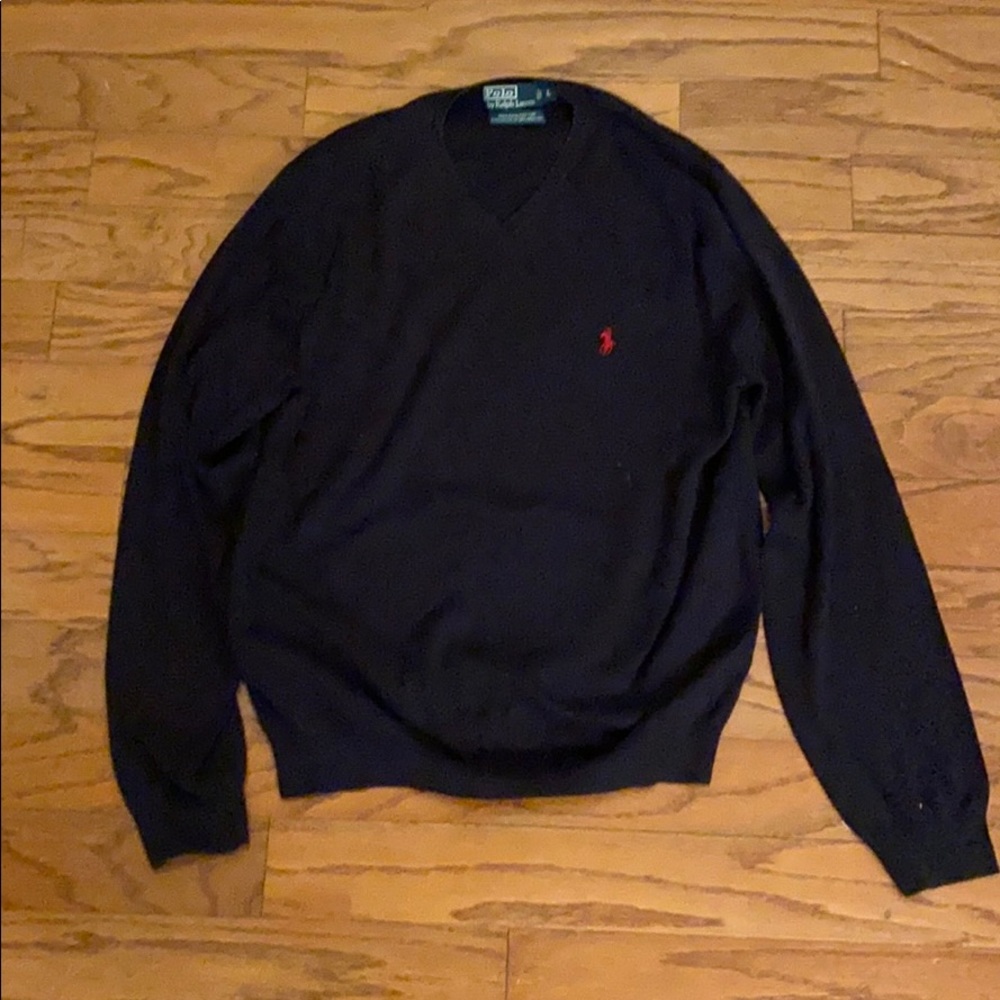 Ralph Lauren Cotton Crewneck L Navy Blue